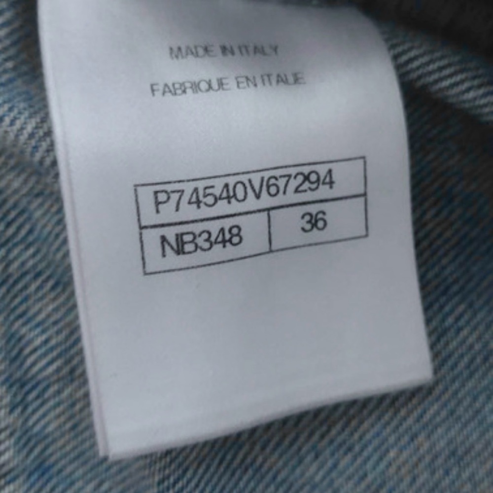 CHANEL 23N COCO NEIGE BLUE STRAIGHT JEANS WITH WHITE LEATHER CHAIN TRIMS SIZE 36 - Picture 11 of 16